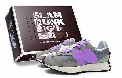 New Balance NB 327 Shock Absorbers Slip Resistant Breathable Low Top Running Shoes Unisex Yuanzu Gray Purple