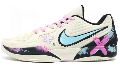 Nike Ja Morant 2 Cushioning, Wear Resistant Low Top Basketball Shoes Unisex Beige Blue