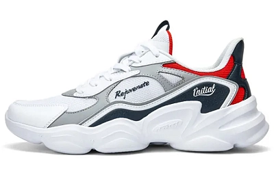 361° Shock Absorbers Slip Resistant Abrasion Resistant Low Top Chunky Sneakers Men's White Blue