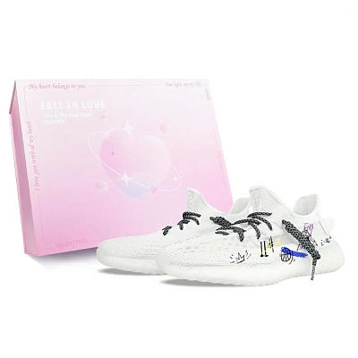 Adidas Originals Yeezy Boost 350 V2 Abrasion Resistant Low top Casual Shoes Unisex White