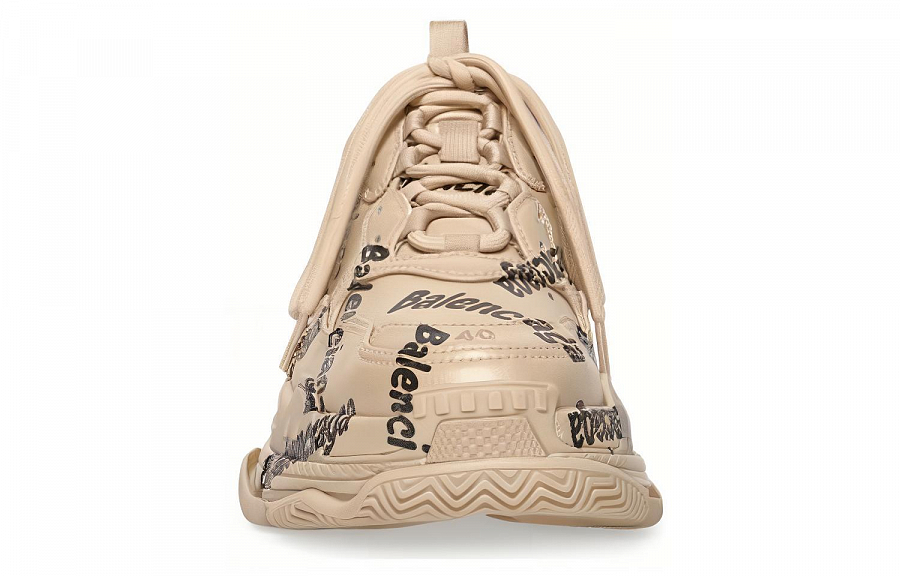 Balenciaga Women's Triple S 'Logotype - Beige' купить в интернет-магазине Yoocart с быстрой доставкой по России.