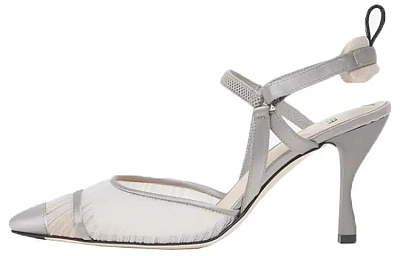 FENDI Colibri Slim Heel High Heels Women's Gray