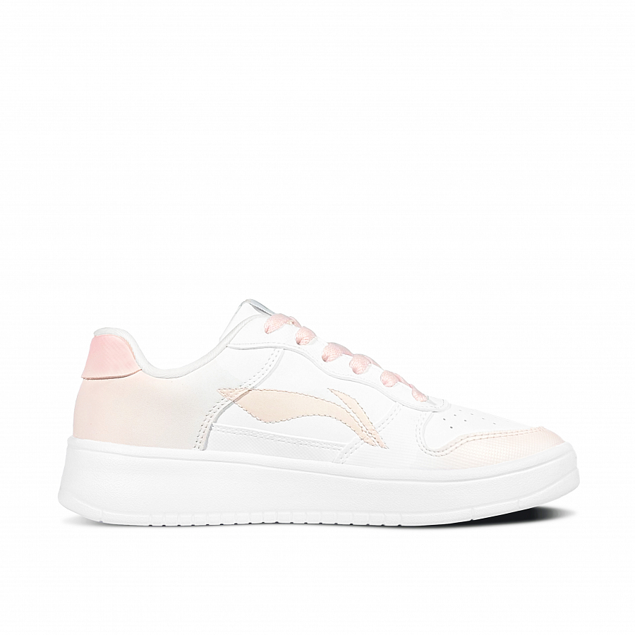 LiNing Pontoon Boats Anti Slip And Wear Resistant Height Increasing Low top Skateboard Shoes Women's Pink White купить в интернет-магазине Yoocart с быстрой доставкой по России.