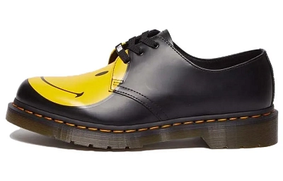 Dr. Martens Dr.Martens 1461 Smiley Smooth Leather Oxford Shoes 'Black Yellow' Women's