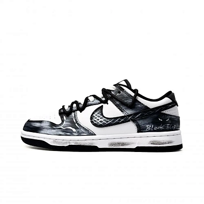 Nike Dunk Ink Snake Mamba Abrasion Resistant Low top Skateboard Shoes Unisex Black White