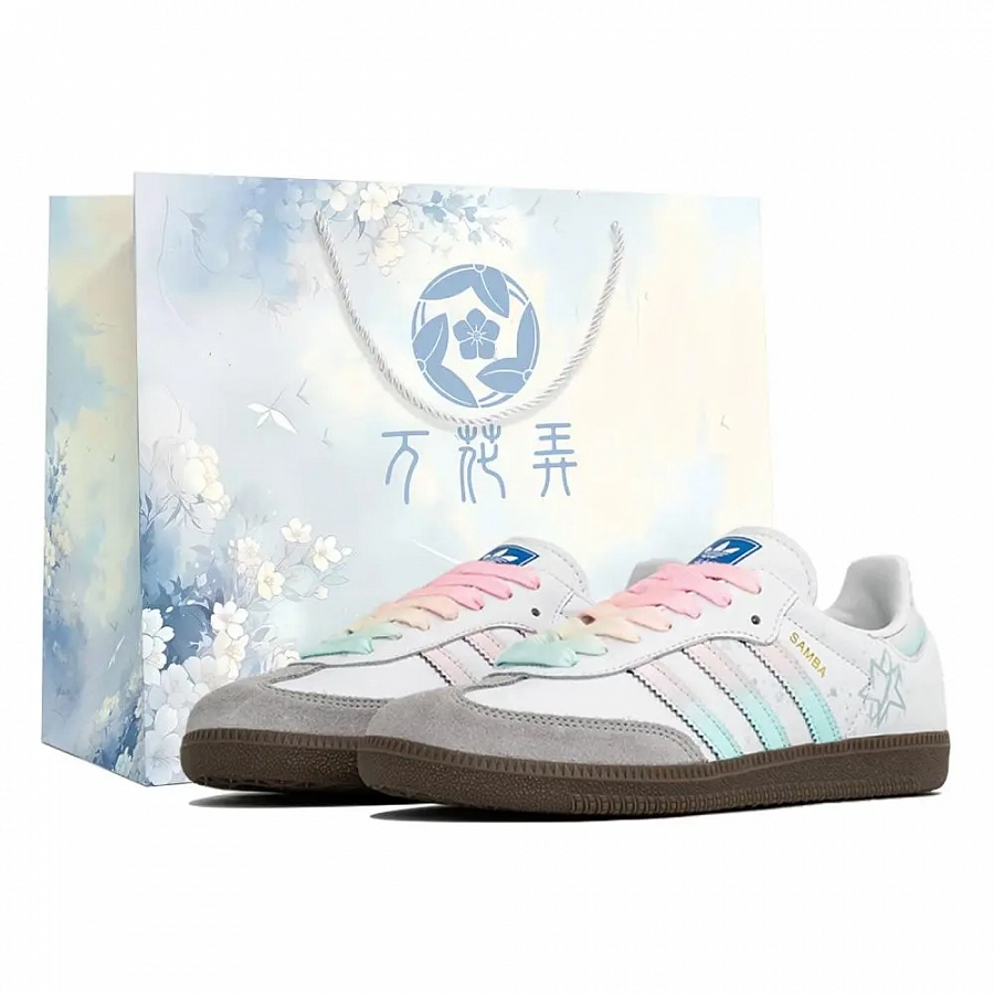 Adidas Originals SAMBA OG German Army Trainers Unisex Low top White/Gray/Pink/Green купить в интернет-магазине Yoocart с быстрой доставкой по России.
