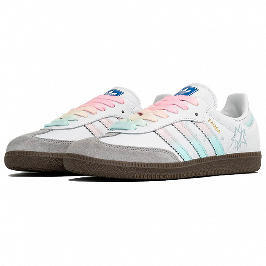 Adidas Originals SAMBA OG German Army Trainers Unisex Low top White/Gray/Pink/Green купить в интернет-магазине Yoocart с быстрой доставкой по России.