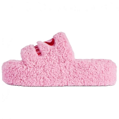 Balenciaga Furry Slide Slippers 5cm Women's Pink