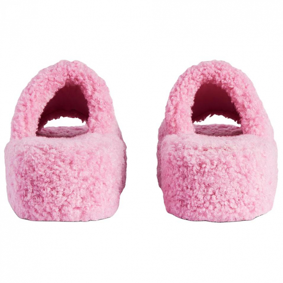 Balenciaga Furry Slide Slippers 5cm Women's Pink купить в интернет-магазине Yoocart с быстрой доставкой по России.