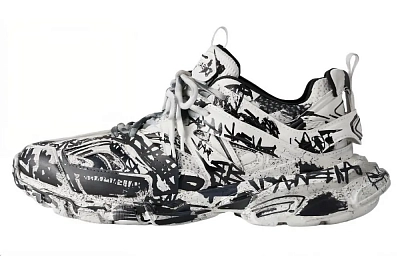 Balenciaga Track Graffiti 'White Black'