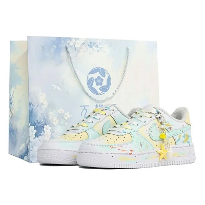 Nike Air Force 1 Skateboard Shoes Unisex Low top Green/Yellow