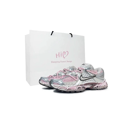 Nike V5 RNR Abrasion Resistant Low top Casual City Commute Running Shoes Women's Silver Pink