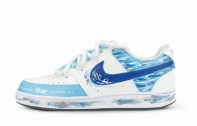 Nike Court Vision 1 Cloud Wave Low top Skateboard Shoes Men's Sky Blue