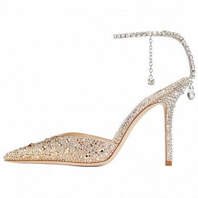 Jimmy Choo Saeda High Heels Women's Gold