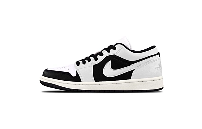 Jordan Air Jordan 1 Panda Cushioning, Wear Resistant Low top Vintage Basketball Shoes Unisex Black White