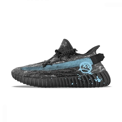Adidas Originals Yeezy Boost 350 V2 Abrasion Resistant Low top Casual Shoes Unisex Black Blue