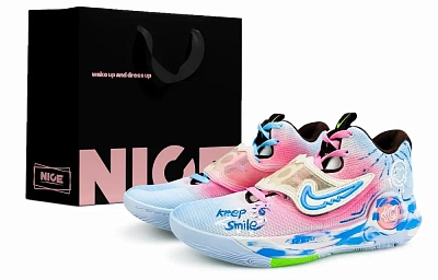 Nike KD Trey 5 X Cushioning, Abrasion Resistant, Breathable Support Low top Basketball Shoes Men's Pink Blue