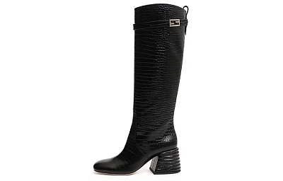 FENDI Baguette Knee high Boots Women's Black