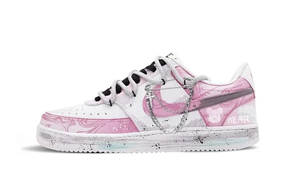 Nike Court Vision 1 Neon Impact Abrasion Resistant Low top Skateboard Shoes Men's Pink