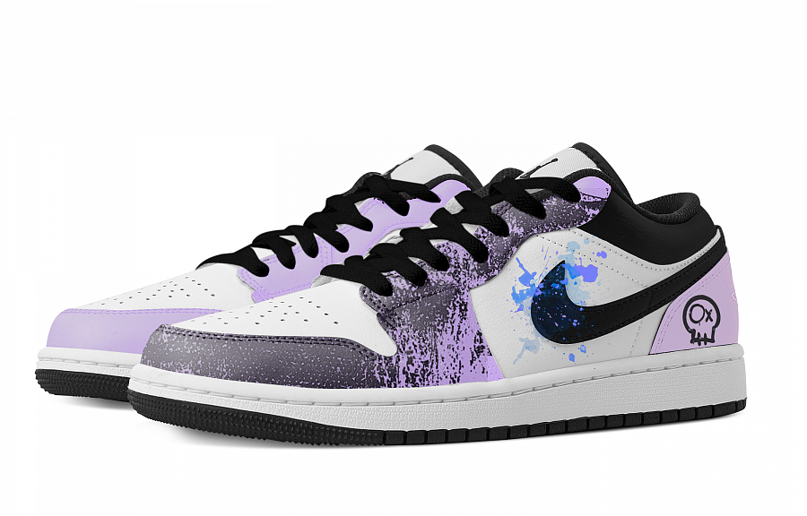Jordan Air Jordan 1 Cute Skeleton 1 Abrasion Resistant Low top Vintage Basketball Shoes Women's Purple White купить в интернет-магазине Yoocart с быстрой доставкой по России.