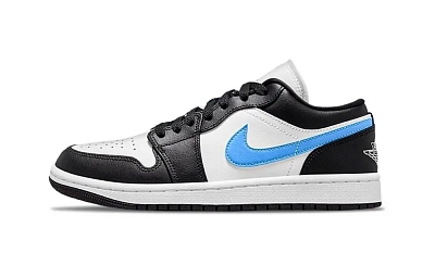 Jordan Air Jordan 1 Lake Blue Support Low top Vintage Basketball Shoes Unisex Blue Black