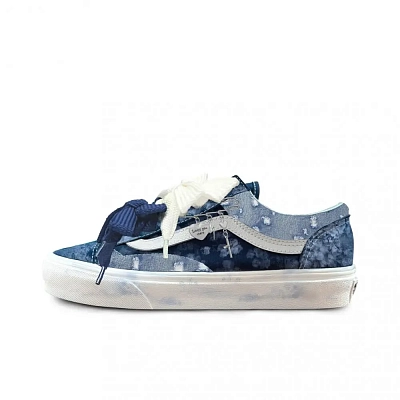 Vans Style 36 Anti Slip Wear Resistant Low Top Skateboard Shoes Unisex Navy Blue