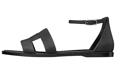 HERMES Santorini One Strap Sandals Women's Black