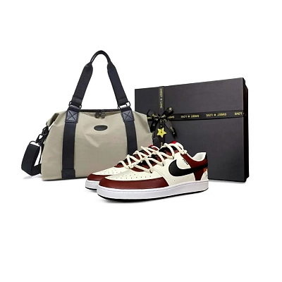 Nike Court Vision 1 Tower Rabbit Abrasion Resistant Low Top Skateboard Shoes Men's Red White