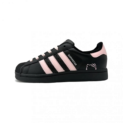 Adidas Originals Superstar 2 Artisan Craft, Pink Kitten Low top Skateboard Shoes Women's Black