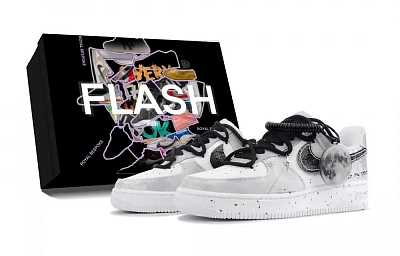 Nike Air Force 1 Space Station, Box Included Abrasion Resistant Low top Skateboard Shoes Unisex Black Gray