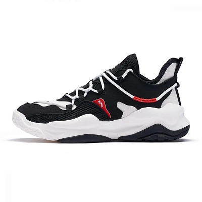 361° Cushioning Lightweight Low Top Basketball Shoes Men's Black White