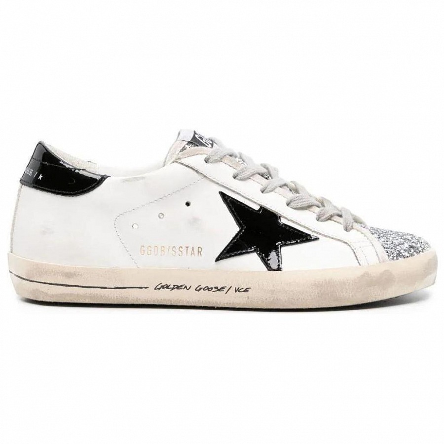 Golden Goose Super Star White Black Silver Glitter Women's купить в интернет-магазине Yoocart с быстрой доставкой по России.