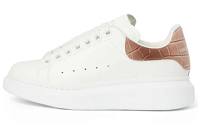 Alexander McQueen Oversized Sneaker 'White Burnt Pink Crocodile' Women's