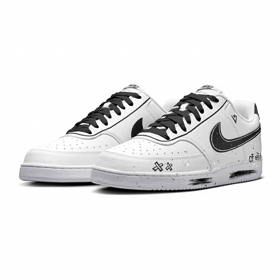 Nike Court Vision 1 Low Top Skateboard Shoes Men's Black White купить в интернет-магазине Yoocart с быстрой доставкой по России.