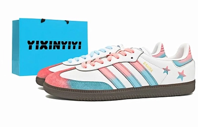 Adidas Originals SAMBA OG Low top German Army Trainers Unisex Pink Blue