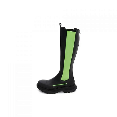 Alexander McQueen Tread Slick Knee high Boots Women's Black Green