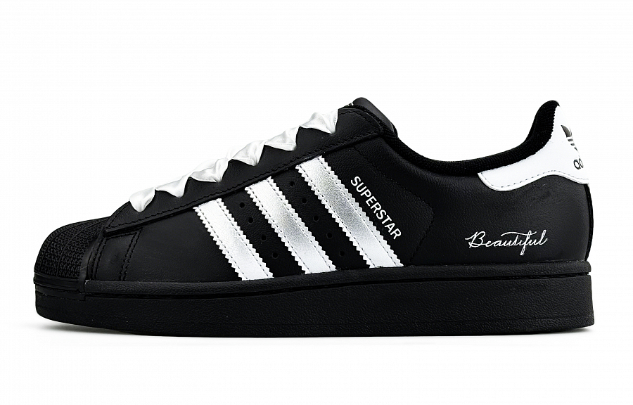 Adidas Originals Superstar 2 Cushioning, Wear Resistant Low top Skateboard Shoes Women's Black Silver купить в интернет-магазине Yoocart с быстрой доставкой по России.