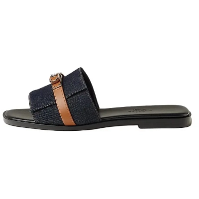 HERMES Giulia Slide Slippers Women's Blue