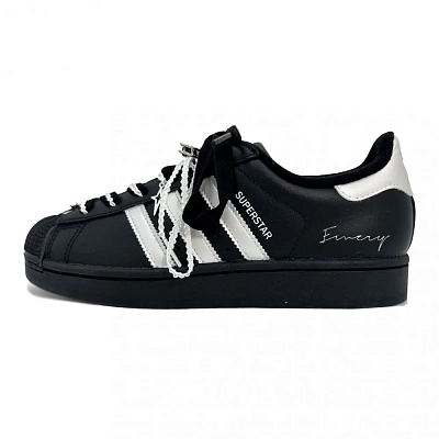 Adidas Originals Superstar 2 Artisan's Craft, Silver Star Abrasion Resistant Low top Skateboard Shoes Unisex Black