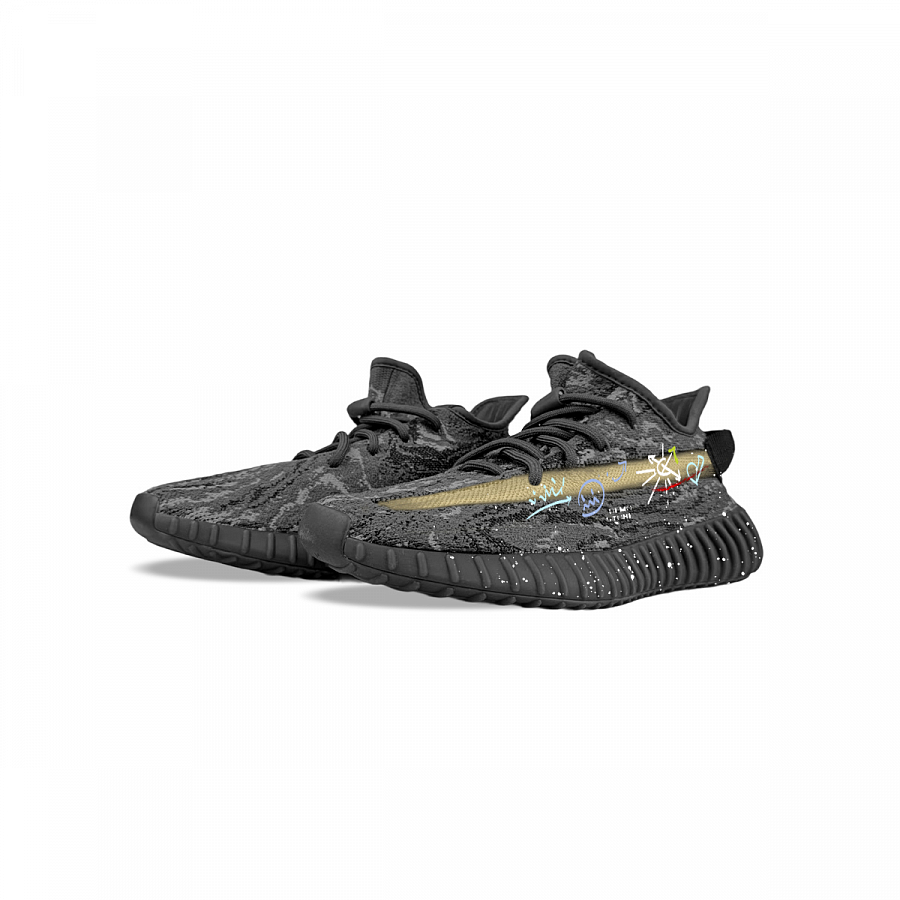 Adidas Originals Yeezy Boost 350 V2 Abrasion Resistant Low top Casual Shoes Unisex Black Yellow купить в интернет-магазине Yoocart с быстрой доставкой по России.