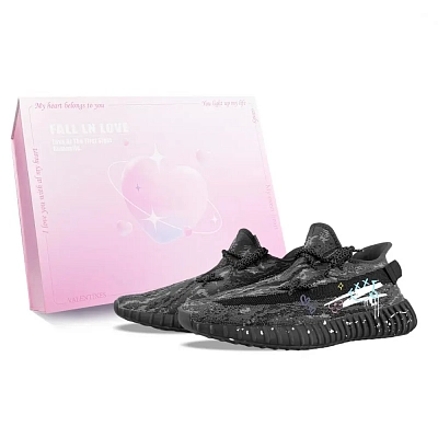 Adidas Originals Yeezy Boost 350 V2 Abrasion Resistant Low top Casual Shoes Unisex Black Blue