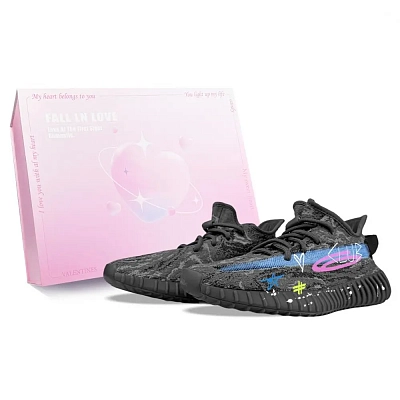 Adidas Originals Yeezy Boost 350 V2 BNK Love Club Low top Casual Shoes Unisex Black, Blue, Yellow, Violet