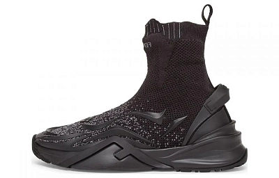 FENDI Flow High Top Casual Shoes Men's Black