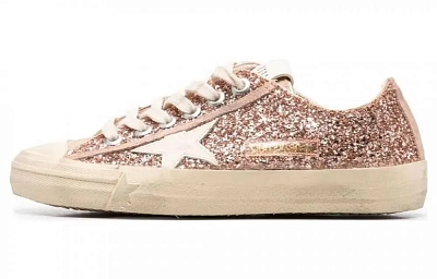 Golden Goose V Star Low Top Skateboard Shoes Women's Peach Orange Vintage Version