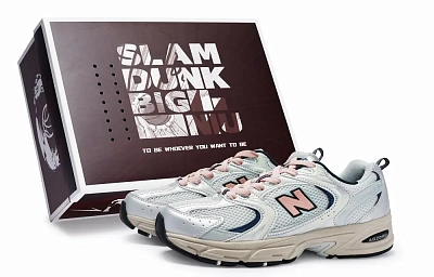 New Balance NB 530 Shock Absorbers Slip Resistant Breathable Low Top Running Shoes Unisex Gray Silver Flesh Pink