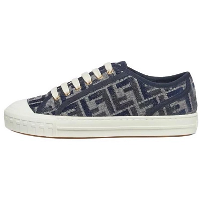 FENDI Domino Ff Denim Low Top Sneakers Women's