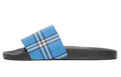 Burberry Embossed Logo Slides Dark Cerulean Blue