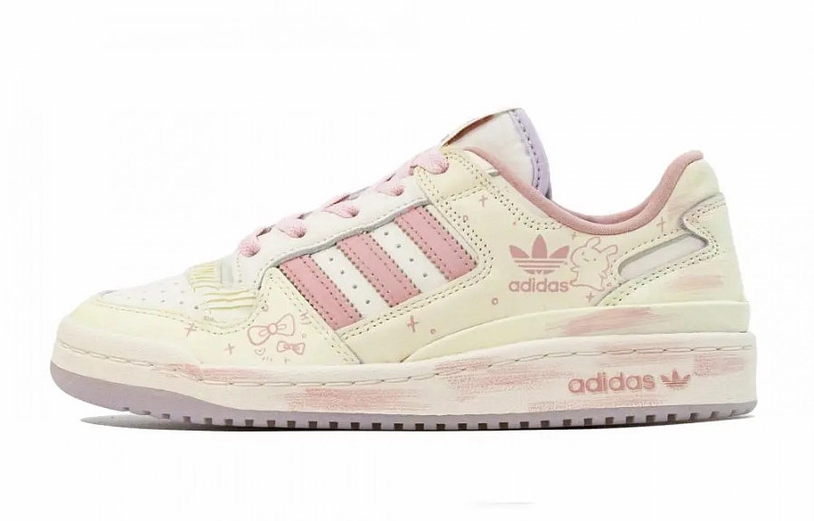 Adidas Originals FORUM Extreme Pink Heart Sweet Rabbit Cushioning Low top Skateboard Shoes Women's Beige Pink купить в интернет-магазине Yoocart с быстрой доставкой по России.