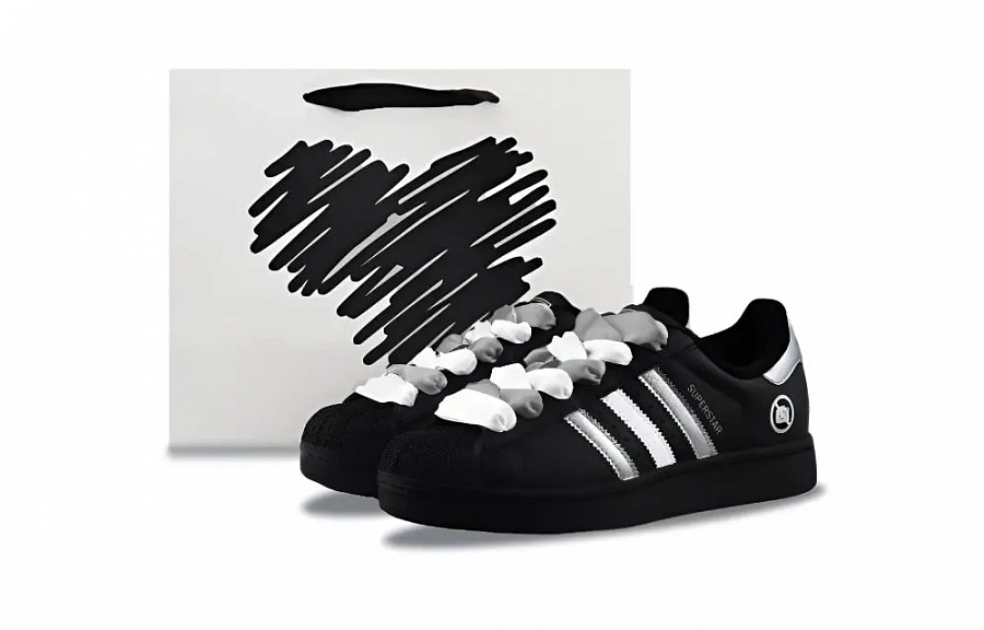 Adidas Originals Superstar 2 Wear resistant And Lightweight Low top Skateboard Shoes Unisex Black Silver купить в интернет-магазине Yoocart с быстрой доставкой по России.