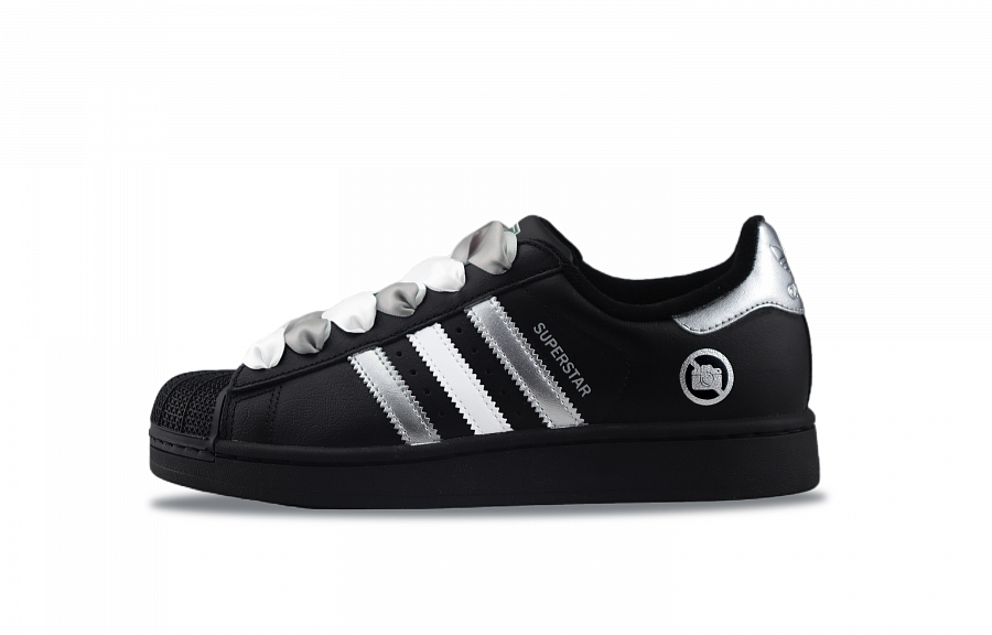 Adidas Originals Superstar 2 Wear resistant And Lightweight Low top Skateboard Shoes Unisex Black Silver купить в интернет-магазине Yoocart с быстрой доставкой по России.